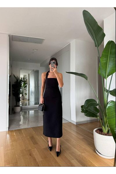amcacom Shoulder Strap Detail Long Dress