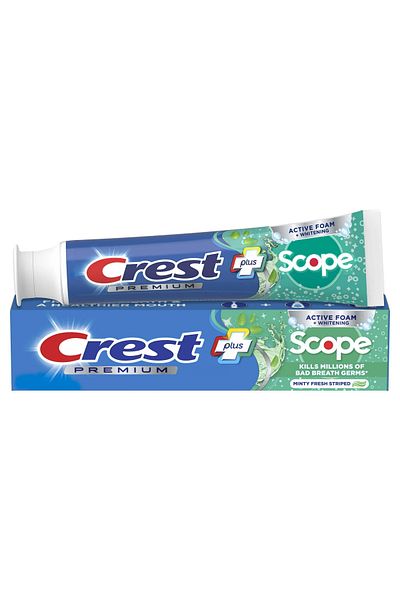 CREST Toothpaste, Crest, Complete Plus, Scope Active Whitening, Fresh Breath and Teeth Whitening, 147gr