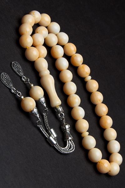 EHİNOS Men's Globe Cut Beirut Drop Amber Prayer Beads