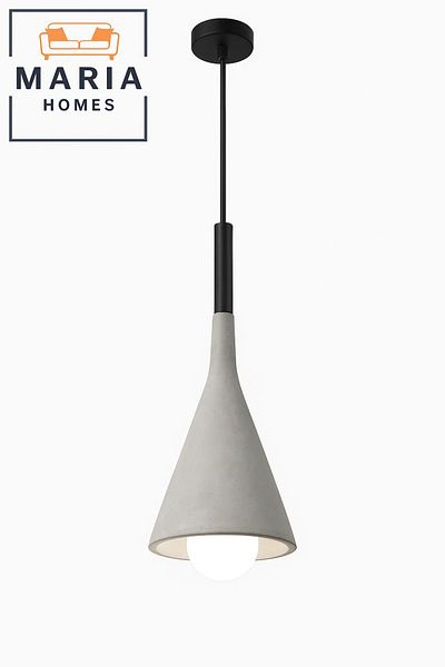 MARIA HOMES Cone-Shaped Grey Concrete Pendant Light