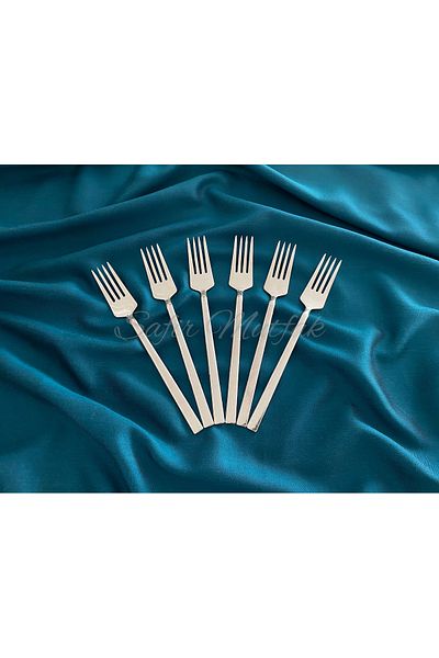 safir mutfak 6 Pieces Sticks Series Dessert Fork Stainless Steel