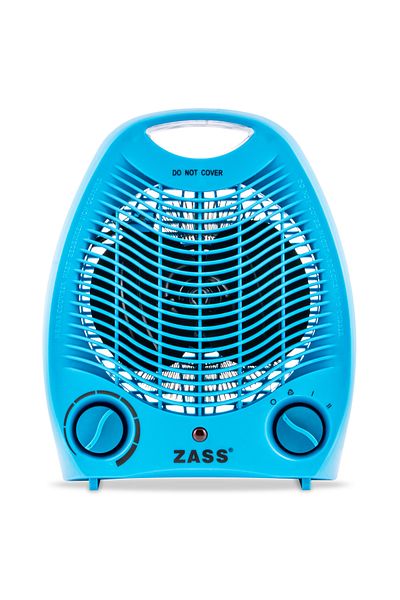 Zass Zfh 02c Încălzitor electric cu ventilator, culoare albastră, 2 niveluri de putere: 1000w / 2000w