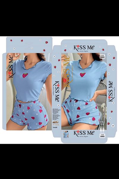 Ruselin Kiss Me Lycra Shorts Nightwear Set