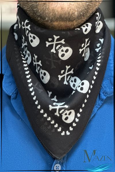 MAZEN Skull Patterned Multi-Purpose Bandana Scarf 50X50