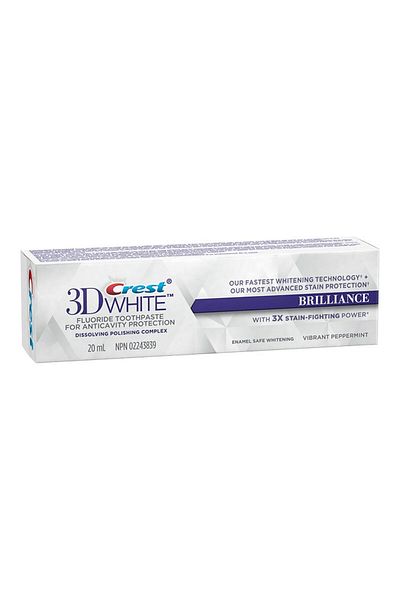 CREST Toothpaste, Crest 3D White, Brilliance, Intensive Whitening Effect, 20 ml
