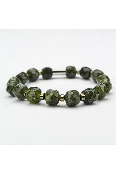 Skygo Green Agate Misina Elastic Bracelet