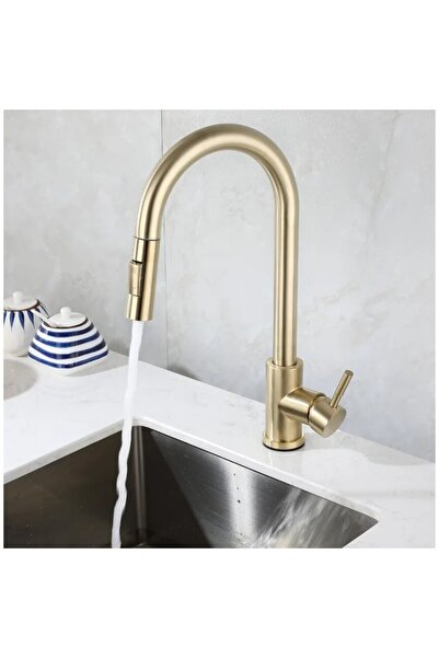 24 7 Life Baterie chiuvetă bucătărie, cioc extractibil, gât înalt, cartuș ceramic, buton ON/OFF