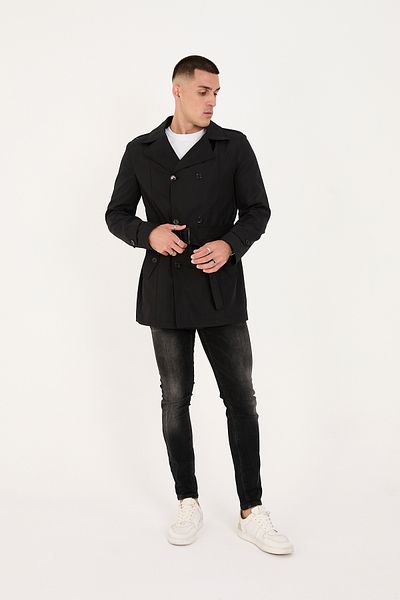 LEBS Belted Men's Seasonal Trench Coat