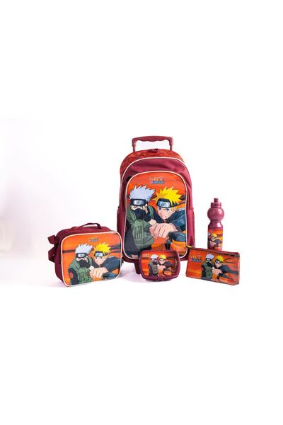 NARUTO 18"TROLLEYBAG+LUNCH BAG+PENCILCASE+WATER BOTTLE+LUNCH BOX