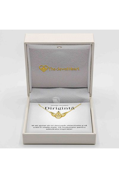 The Jewel Heart Bijuterii speciale pentru dirijor, colier cu un mesaj emoționant, argint placat cu aur 925