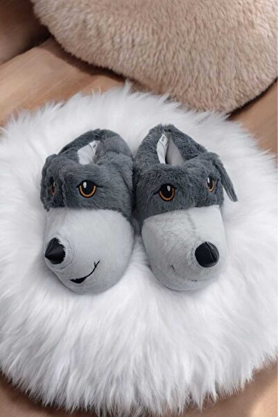 Migenty Köpek figürlü ERKEK Panduf Rahat Ve Şık süper yumuşak peluş kumaş ev ...