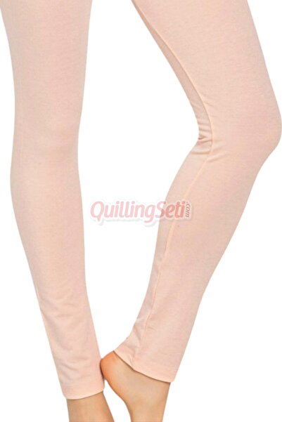 quilling Comfort and Elasticity Together: Cotton Viscose Fabric Jnk 1304 Lycra Cream Color Women's Leggings
