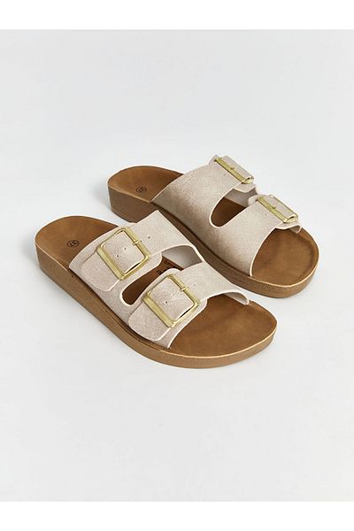 LC Waikiki Lcw Steps Beige Double Banded Women's Slippers