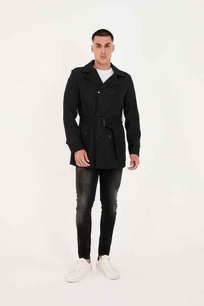 LEBS Belted Men's Seasonal Trench Coat