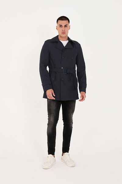 LEBS Belted Men's Seasonal Trench Coat