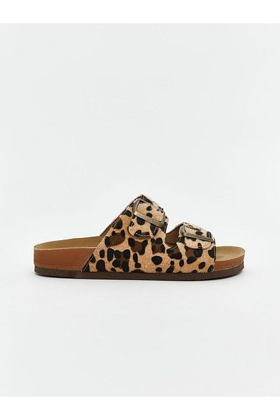 LC Waikiki New Season Leopard Patterned Double Banded Women's Slippers - S5Mi59Z8