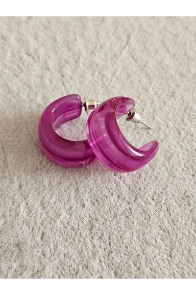 SiestaAccessories Purple Color Acrylic Hoop Earrings