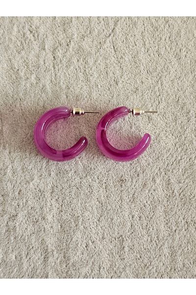 SiestaAccessories Purple Color Acrylic Hoop Earrings