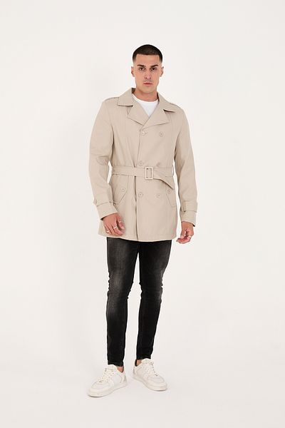 LEBS Belted Men's Seasonal Trench Coat