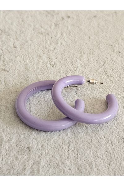 SiestaAccessories Lilac Color Acrylic Hoop Earrings