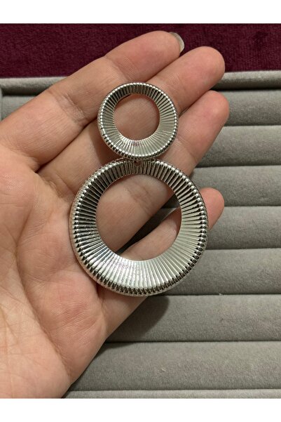 MODA Silver Round Dangle Steel Earrings