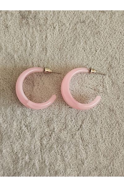 SiestaAccessories Pink Color Acrylic Hoop Earrings