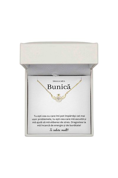 The Jewel Heart Jewelry With Message For Grandma – Soul Necklace, 14K Gold Plated, Premium Box With LED