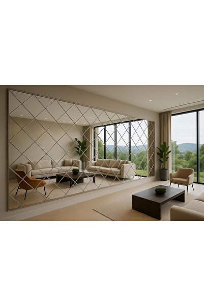 aynagaleri Beyaz Baklava Ayna 250 x 200 Cm