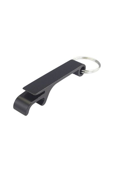 OEM Bottle Opener Keychain, Aluminum, Black