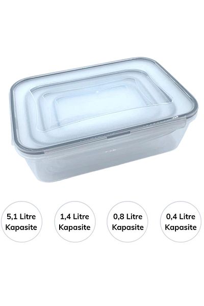 Lenaca 4-Piece Nested Leakproof Sealed Plastic Food Storage Containers with Locking Lid Lc315