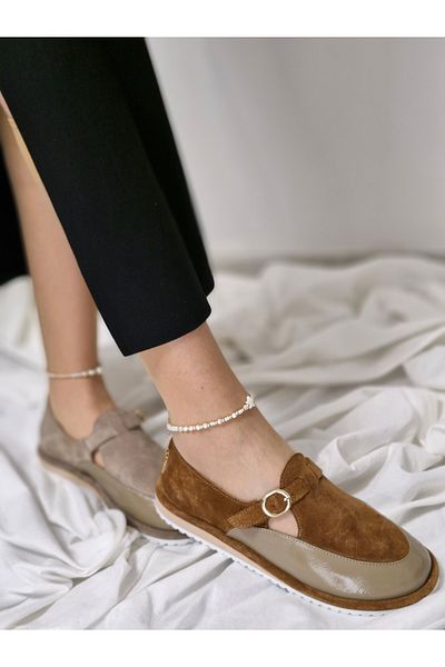 aayak&kabımofficial Women's Shoes Do Not Squeeze the Toe - Genuine Leather Comfortable Fit Daily Model