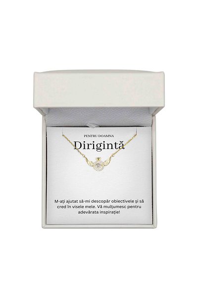 The Jewel Heart Bijuterii speciale pentru dirijor, colier cu un mesaj emoționant, argint placat cu aur 925