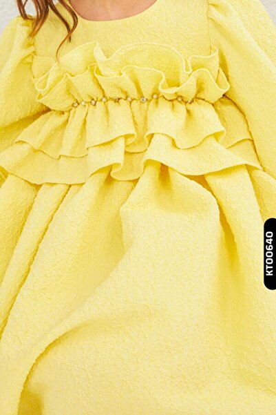 Belladonna Shirred Sleeves Frilly O-neck Girl's Dress 2-7 Years 6635