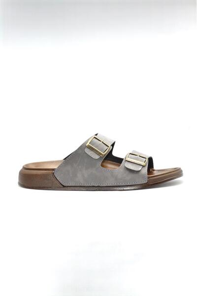 Biocomfort Men's Gray Double Striped Anatomical Daily Slippers