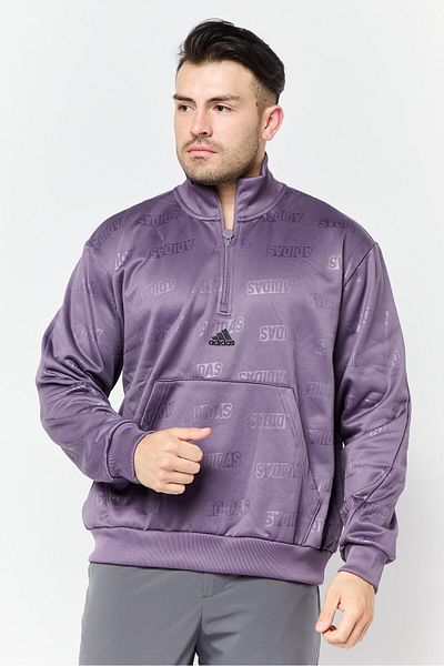 adidas Men Sportswear Fit Long Sleeve Outdoor Sweatshirt, Purple