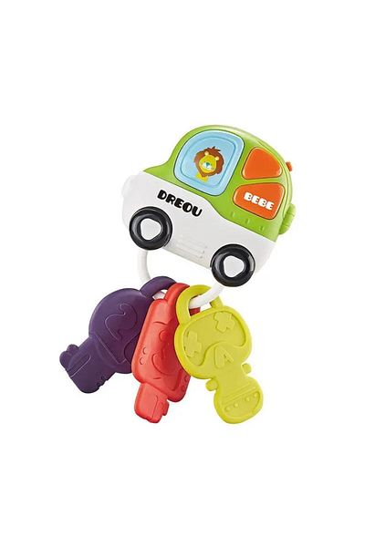 Chimstar Interactive Toy Keychain Car with Keys, Light Effects, 3 Keys, and 3 Musical Buttons