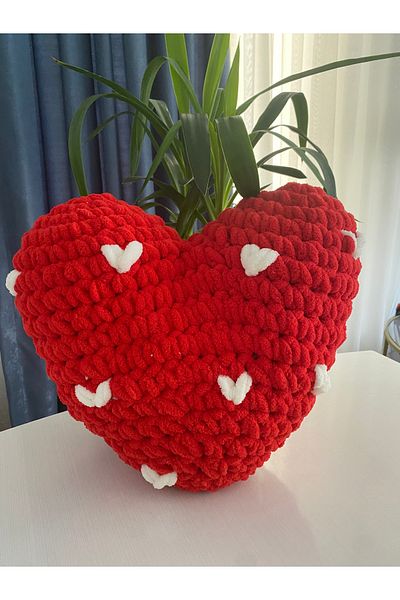ÖRGÜCÜ DESİGN Puffy Heart Pillow