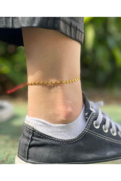 Yubi Round Stainless Steel Chain Half Knot Rope Anklet