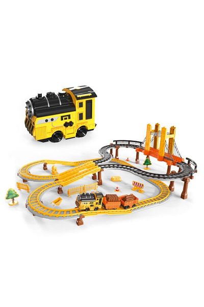 OEM Yellow Electric Train with Track and Bridges, 119 Pieces