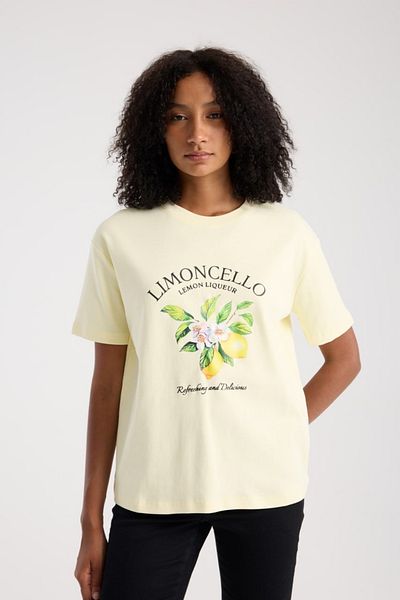 İLKCET MODA Lemon Printed Oversize T-Shirt