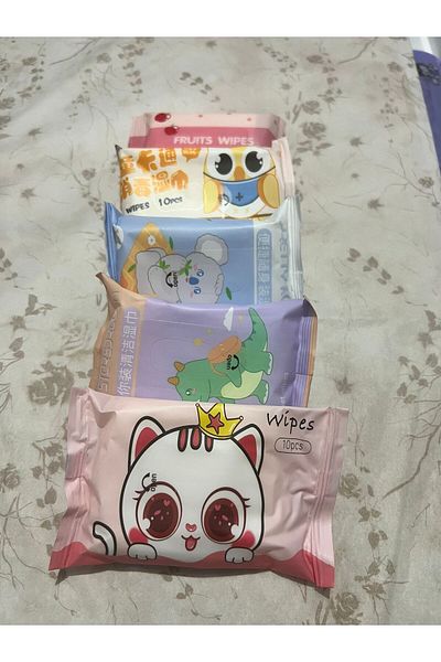 demirosa 5 Packs of Cute Wet Wipes 50 Pieces