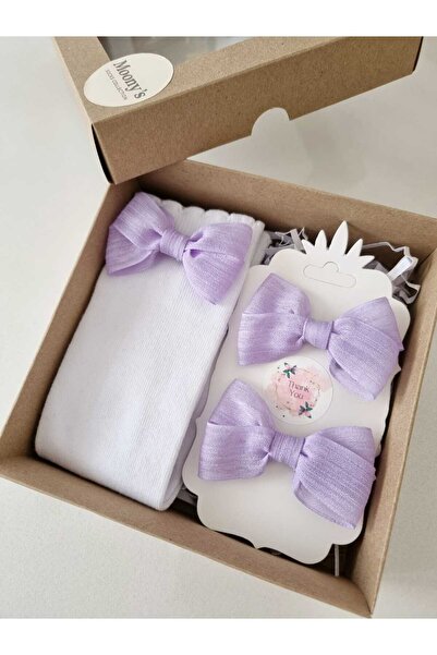 Moonys Socks Collection Комплект чорапи с панделки и фиба за коса за момичета...
