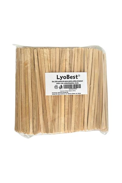 LYOBEST Set of 1000 wooden spoons for coffee and hot drinks, disposable, 14 cm