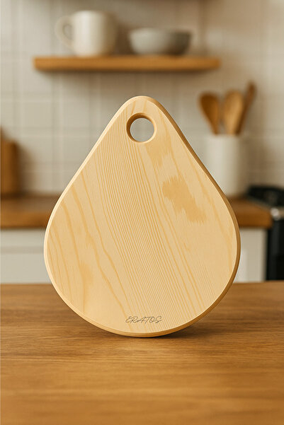 ERATOS لوح تقطيع وتقديم خشب الصنوبر الطبيعي - موديل دروب