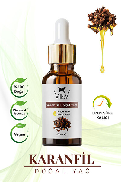 Villov Karanfil Uçucu Yağı Soğuk Sıkım %100 Saf ve Doğal Bitkisel Clove Essen...
