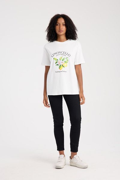 İLKCET MODA Lemon Printed Oversize T-Shirt