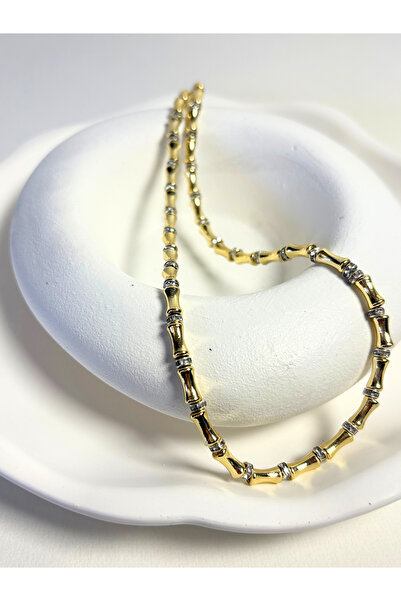 LYRA OFFİCİAL قلادة تريند من الفولاذ بلونين - ذهبي