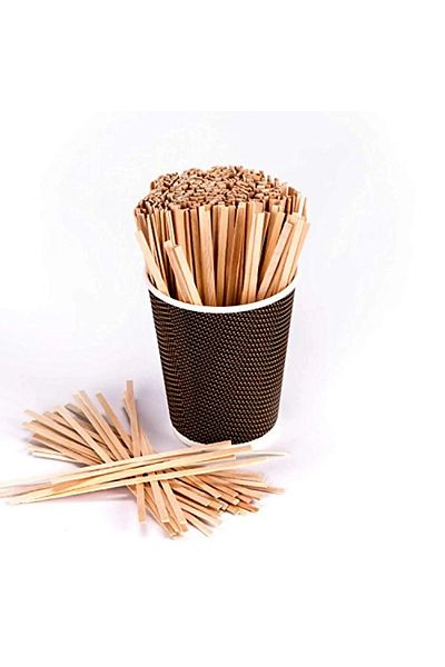 LYOBEST Set of 1000 wooden spoons for coffee and hot drinks, disposable, 11 cm