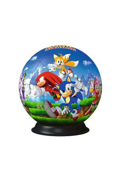 RAVENSBURGER Sonic - Puzzle 3D cu personaje Ariciul, minge puzzle (72 de piese)