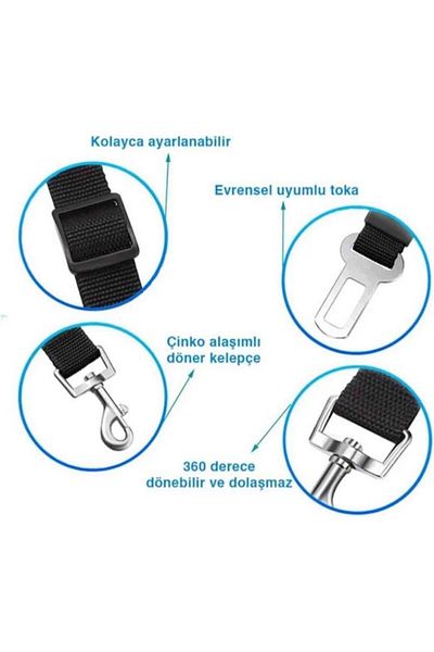 Ankaflex Adjustable Nylon Pet Car Seat Belt Straps Vehicle Pet Safety with Buckle
